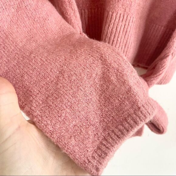 Wayf Nordstrom Mock Neck Tie Front Sweater Pink XS NWT - Picture 4 of 6